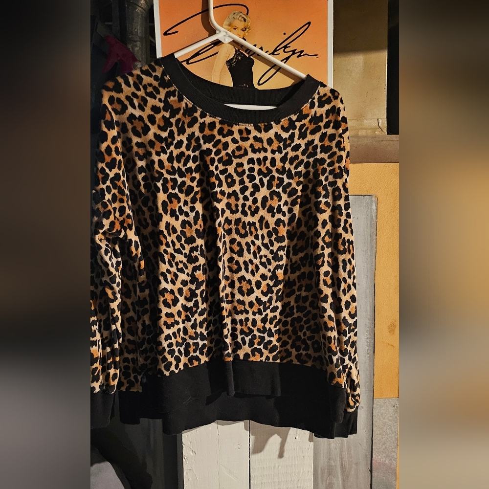 Leopard Print Shirt with Black Accents